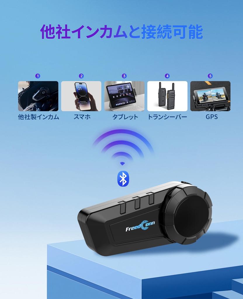 FreedConn KY PRO Motorcycle Intercom with Supports Group Calls with Up to 6 Up to 1200M Call FM Music Bluetooth Intercom IP65 Noise Connects with