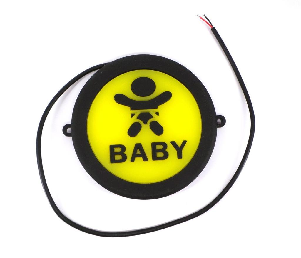 Baby! Uwaga dziecko LED  podświetlane, wodoodporne 12V
