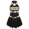 Mädchen Karneval Party Halloween Cosplay Cheerleading Uniform Outfit Ärmelloses Kleid mit überkreuztem Rücken