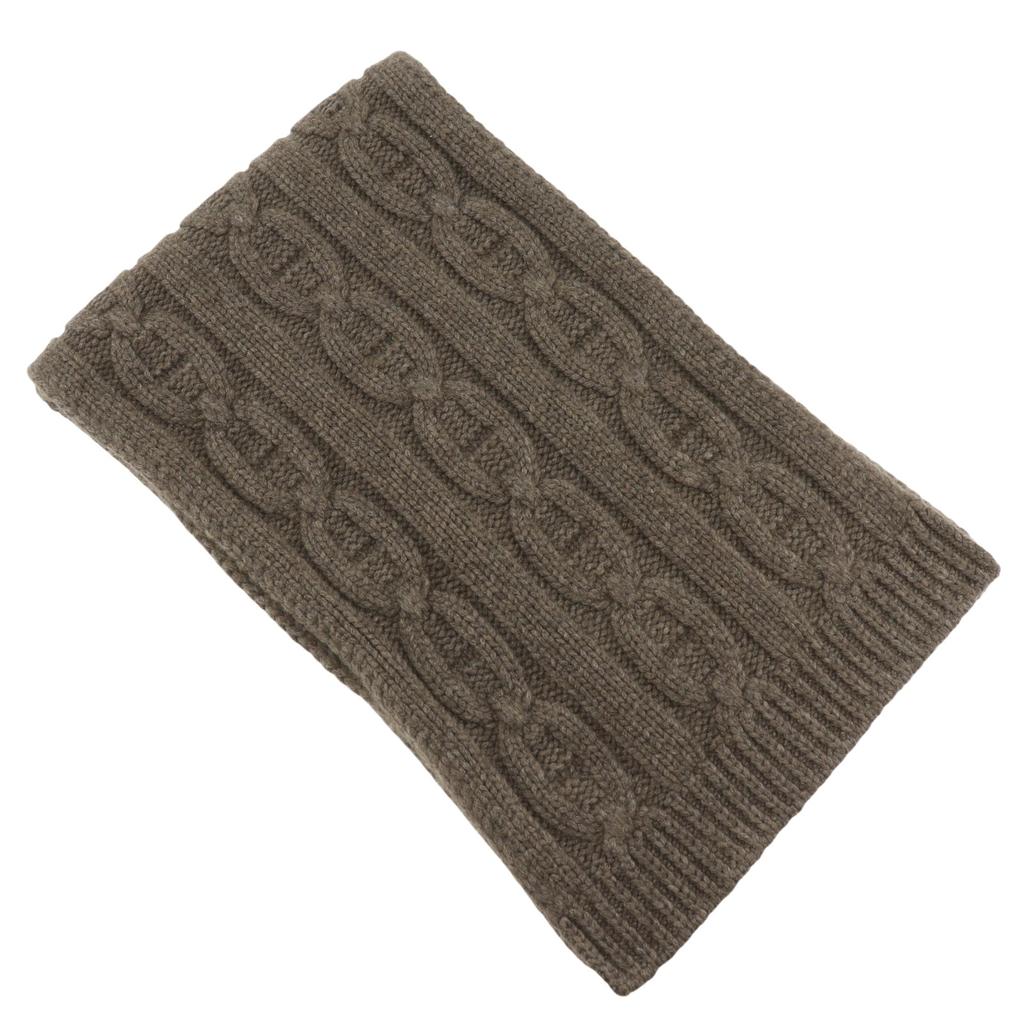 HERMES Chaine d’Ancre Scarf gray cashmere unisex Used