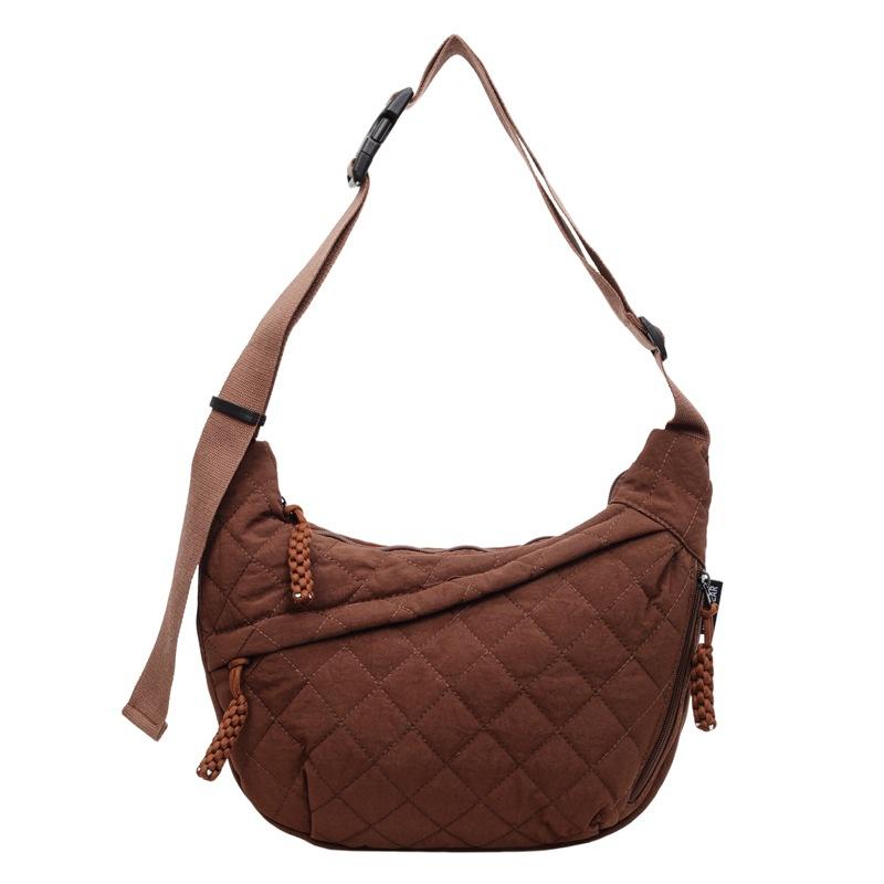 Large Capacity Commuter Shoulder Bag Women's Rhombic Lightweight Crossbody Bag
