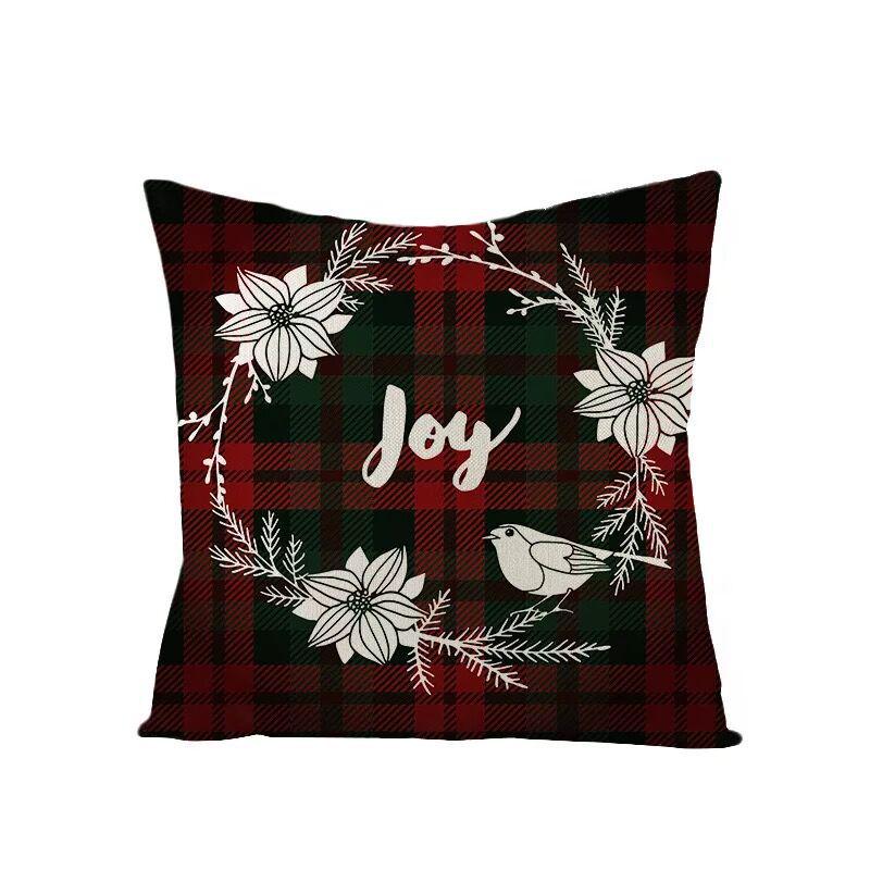Christmas Linen Pillowcase Home Holiday Decoration Gift Pillow Cushion Cover