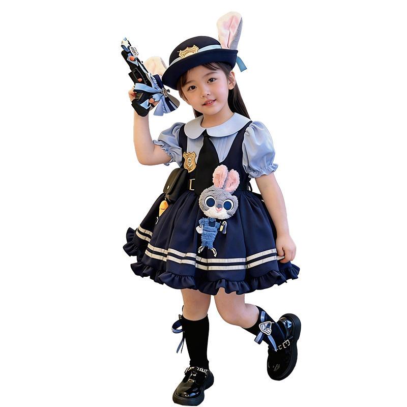 Girls' Summer 2026 Princess Dress - Judy Rabbit Police Officer Lolita Birthday Skirt