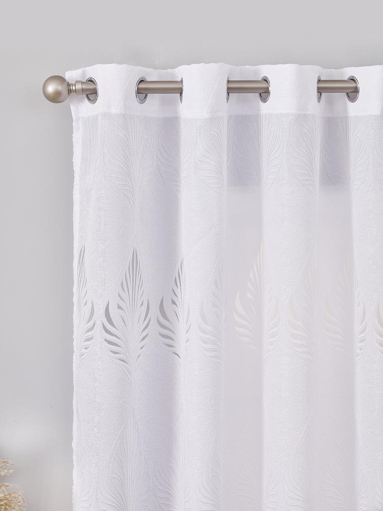 White GREY Embroidered European Style Thickened High-end Curtains for Bedroom Transparent Tulle for Living Room,Grommet Top,
