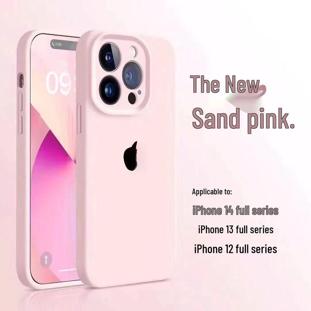 Einfarbiges weiches Silikoncase, stoßfest für iPhone 12/13/14/15 & 16 Pro Max - Unisex