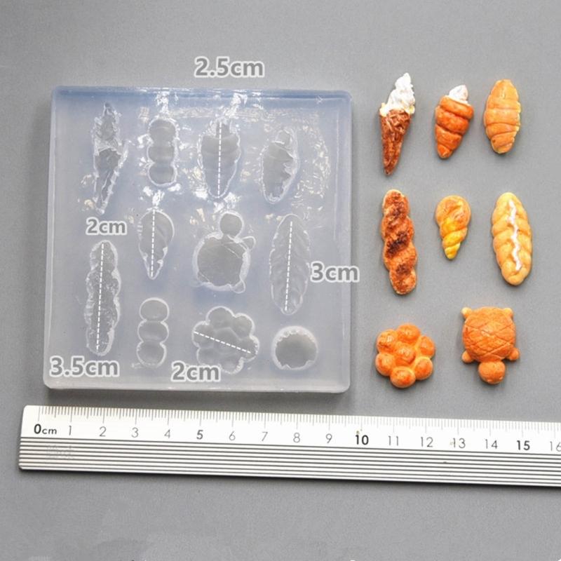 Mini Bread Silicone Molds Resin Casting Molds for Food Toy Bread Candy Chocolate Jewellery Accessories Making