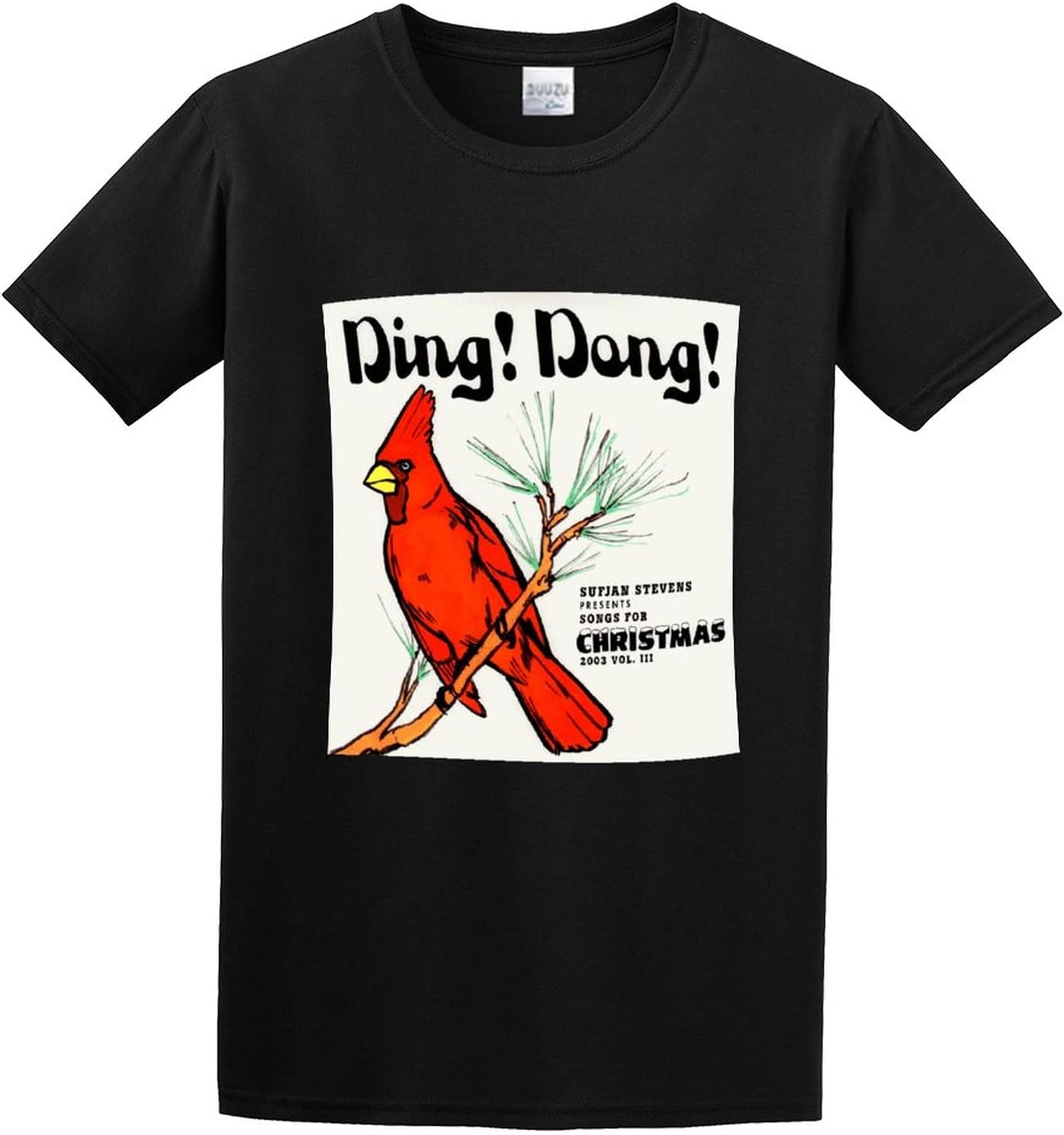 Men s Sufjan Stevens Ding Dong Songs for Christmas Volume Iii T Shirt Black S чёрный