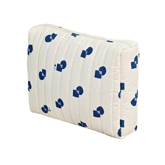 1/3Pcs Large Cotton Quilted Makeup Cosmetic Bag Portable Travel Floral Toiletry Organizer Spacious Capacity Beauty Supplies Case