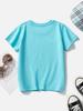 Boys Blue T-Shirt Summer Short Sleeve Cartoon Car Pattern Kids Cotton Tee Casual Top