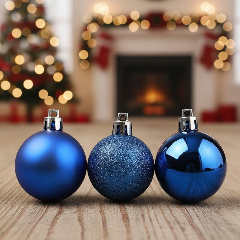 Sparkling Christmas Ball Ornaments 24PCS 3CM Hanging Xmas Tree Decor Balls for Home Holiday New Year Party