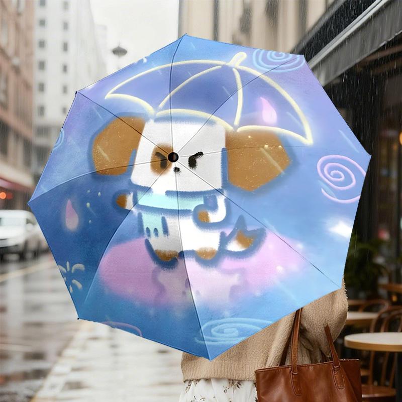 Cute Dog Umbrella - Auto-Opening & Closing, Outdoor Protection, Lightweight and Durable Travel Accessory, Perfect Gift for Animal Lovers 140