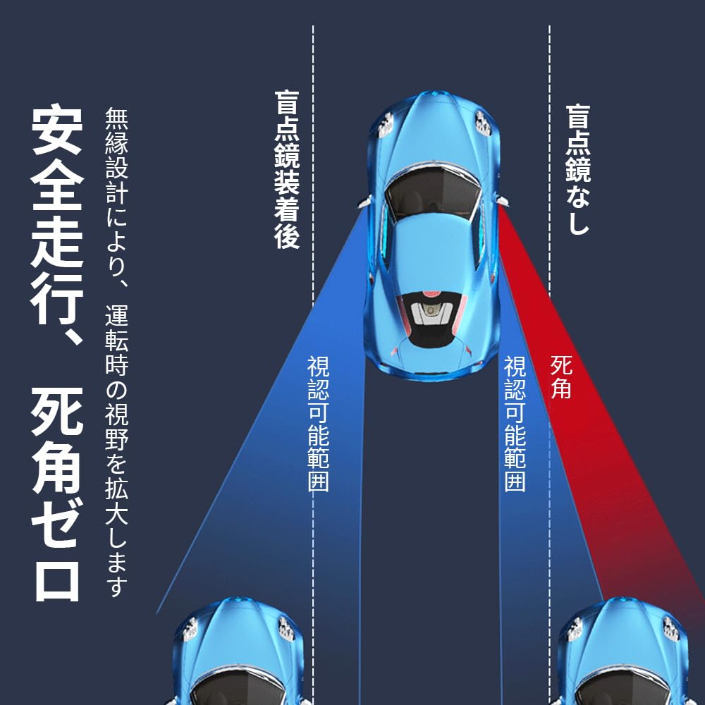 Set of 2 Car Auxiliary Mirrors with Suction Blind Spot Adjustable Wide Eliminate Blind Helps Rearview Supports Safe Compatible with and Easy Prevents