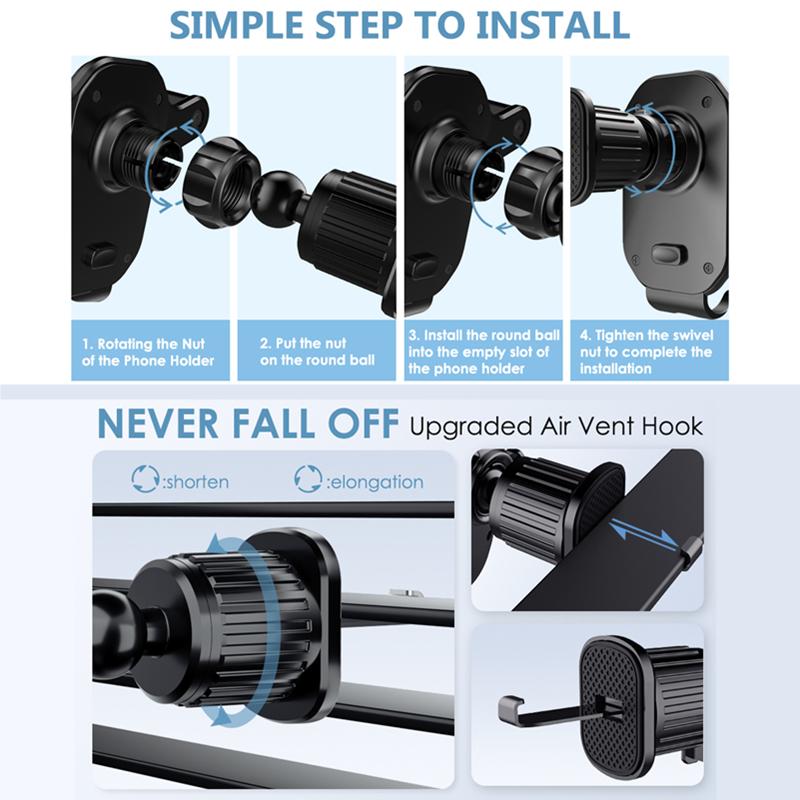 Schwerkraft Auto Lüftungsschlitz Haken Handyhalterung Clip Universal Lüftungsschlitz Handyhalter Freisprech Handyhalterung Für iPhone Samsung