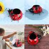 Metal Ladybug Flower Planter Insect Design Flower Pot for Indoor or Outdoor Decoration