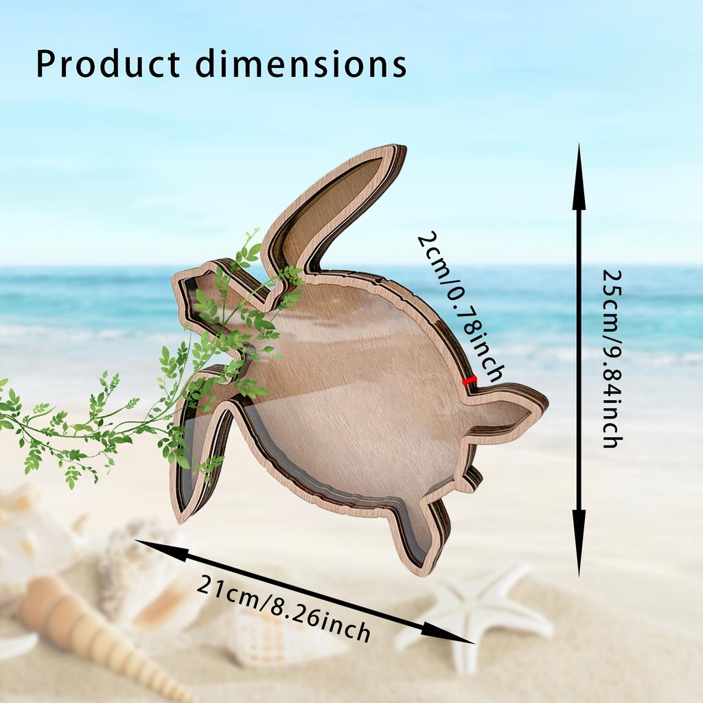 1 pc Wooden Retro style Storage Box in The Shape of A Turtle. Wooden Craft Personalized Creative Wooden Desktop Display Stand