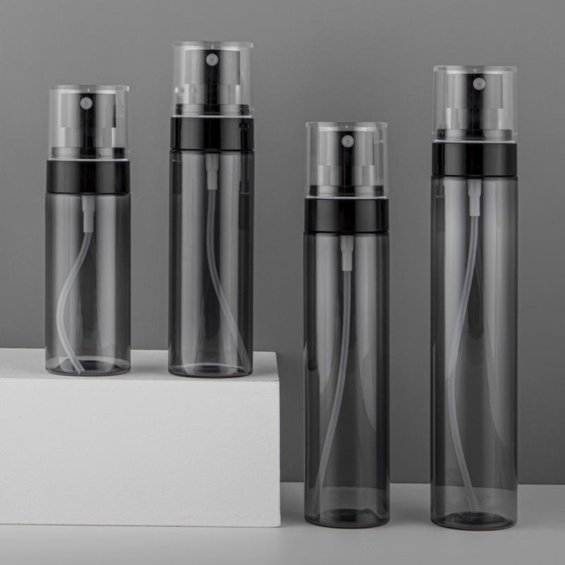 Shikai 100ml Transparent Black Sunscreen Fine Mist Spray Bottle + 60/120ml Alcohol Vacuum Sub-Packaging Bottle