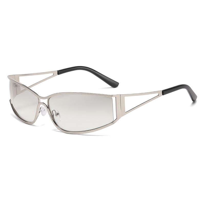 3pcs Fashion Women Punk Metal Frame Sunglasses Y2K Hollowed Out Future Sense Sun Glasses Travel Outdoor Unisex Eyewear UV400