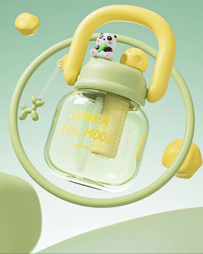High-Capacity Dual-Use Summer Straw Cup for Girls - Portable Space-Saving Design