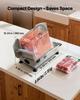 Meat Slicer, 150W Electric Deli Slicer Machine with 170 Mm Sharp Blade, Home Meat-Slicer with 65-90 RPM Slicing Speed, 0-15 Mm Adjustable Thickness,