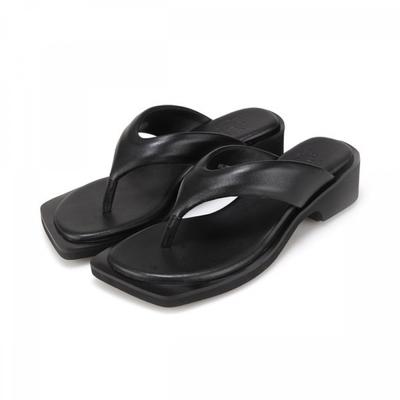 Leder Minimal Eine Farbe Punkt Signatur Die Flache 4cm Mules Bbj393