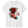 Happy Holidays Christmas Stocking Poinsettia Holidays Unisexs Unisexs Graphic Tee