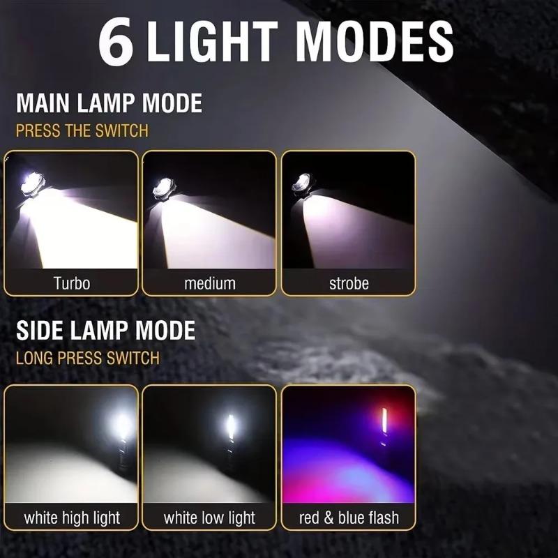 Powerful LED Flashlights Type-c Rechargeable Telescopic Zoom Tactical Torch Built-in Battery for Camping Emergency Lamp