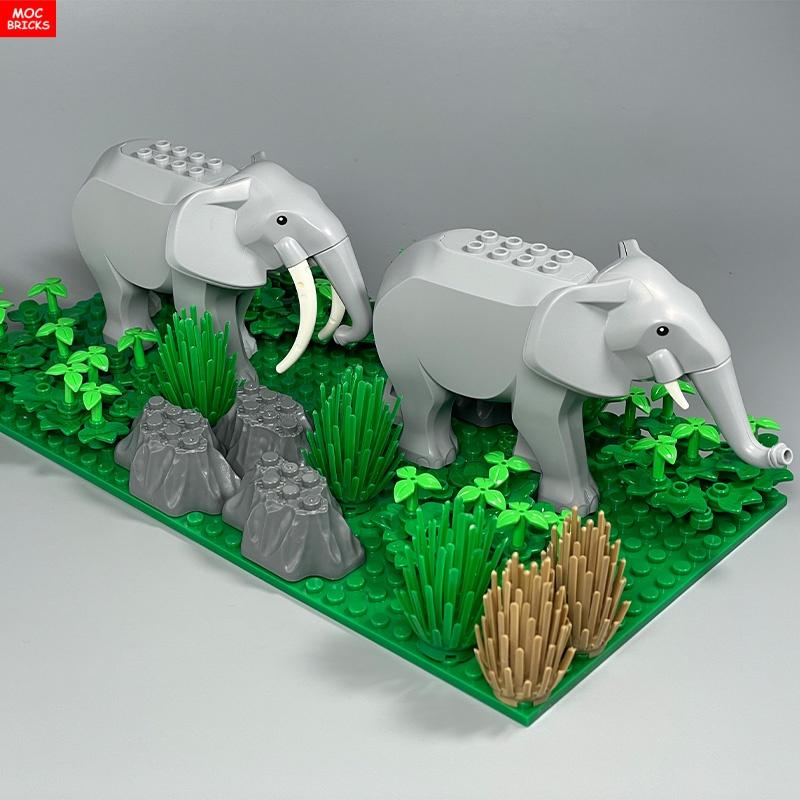 Favorite Toy Unisex Kids Moc Bricks Animal Elephant Action Figure War Wild Forest Scene Accessories Educational Building Blocks Assembled Toys Kids Gifts