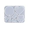 Silicone Keychain Mold Heart Paw Bone Shaped Mold Dog Label Pendant Casting Mold Epoxy Resin Mold with Hole