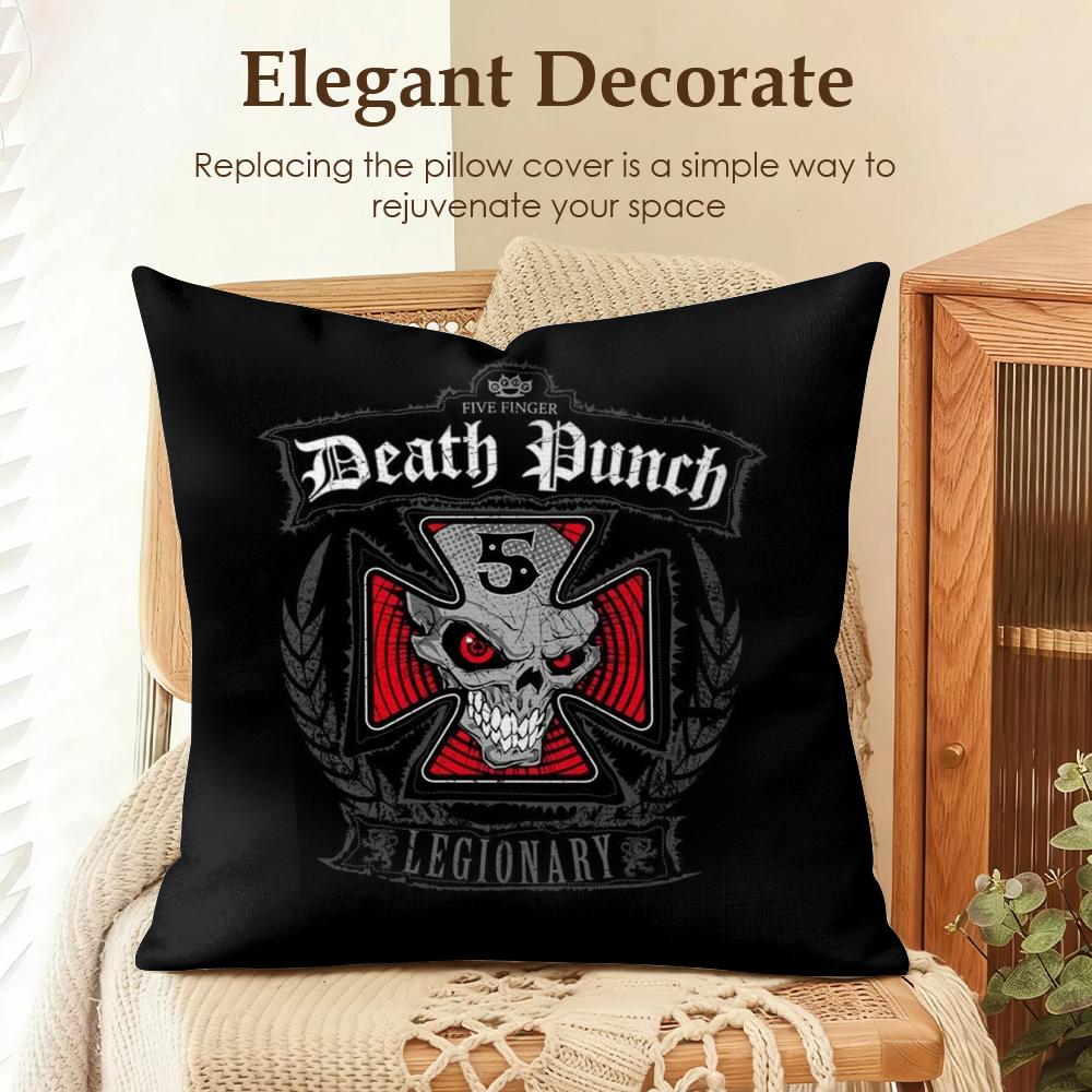 Five FFinger Death PPunch Cushion Cover Natural Linen Organic Fabric DoubleSided Printing Sofa Home Decor Gift Pillow Case