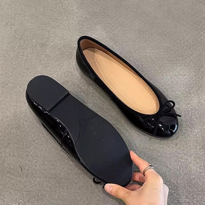 ~ Mit Rock um den Kopf flache Sohle Ballerinas Schleife Herbst neu super flache einzelne Schuhe Frauen