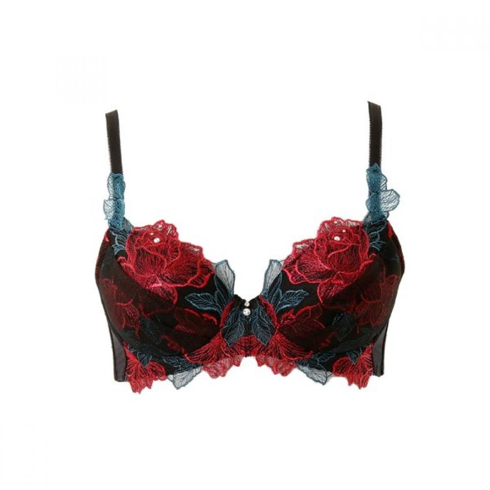 

Wacoal Delicate Rose Embroidery Bra Wbr2040 blacks/75A