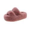 Mao Mao slippers women's autumn and winter outer wear warm thick-soled one-word slippers plush drag casual double-belt cotton slippers