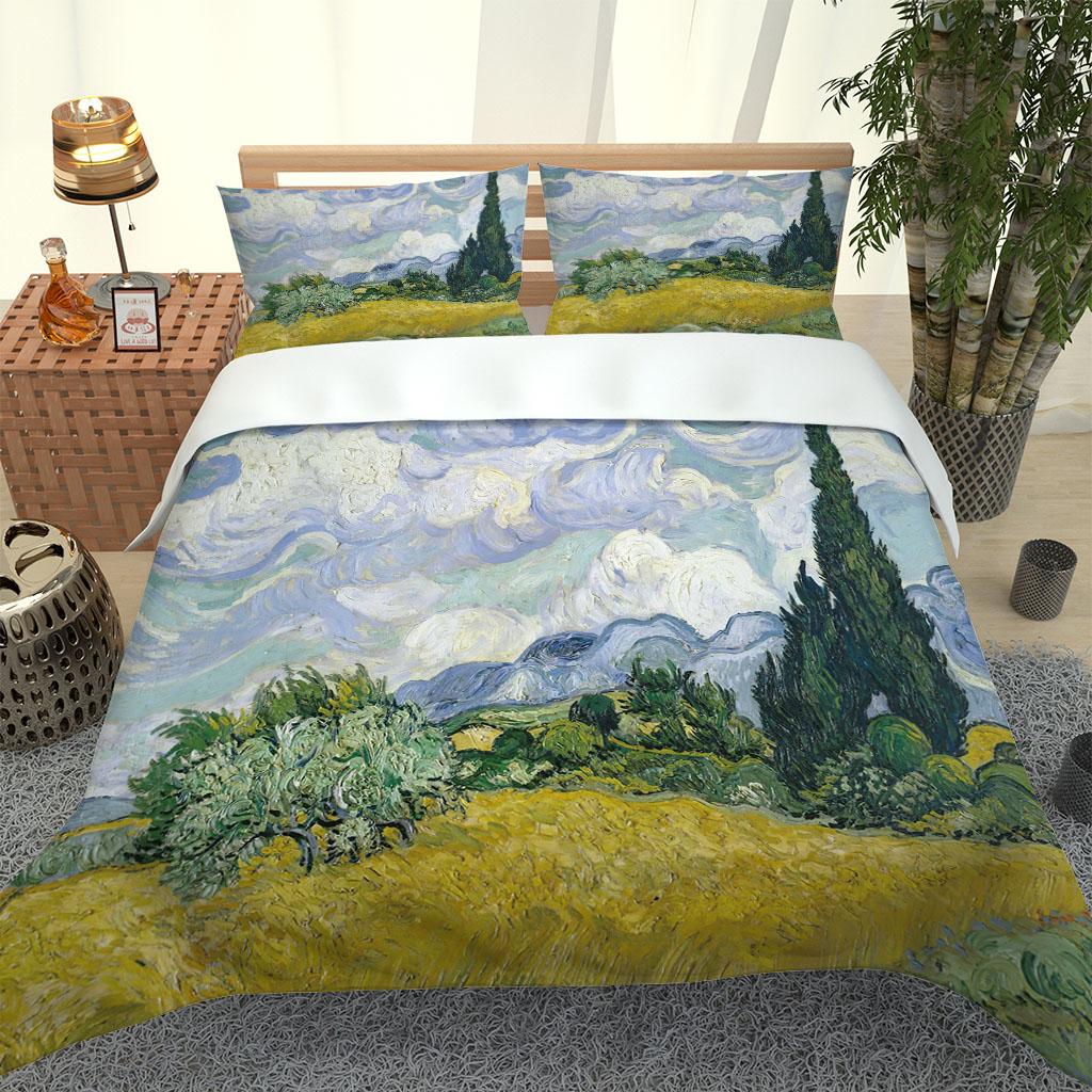 3D Golden Wheat Field Landscape Duvet Cover Collection Single Twin Double Queen King Size With Bed Linen Collection Quilt Cover Pillowcase