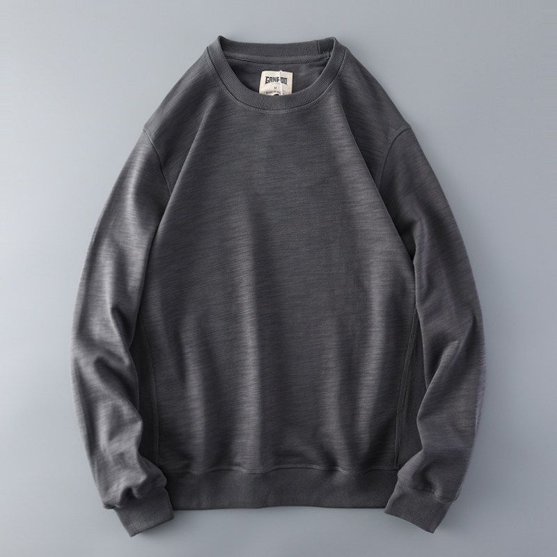 Heavy Weight Retro Spring and Autumn Export Tail Single Terry Sweatshirt