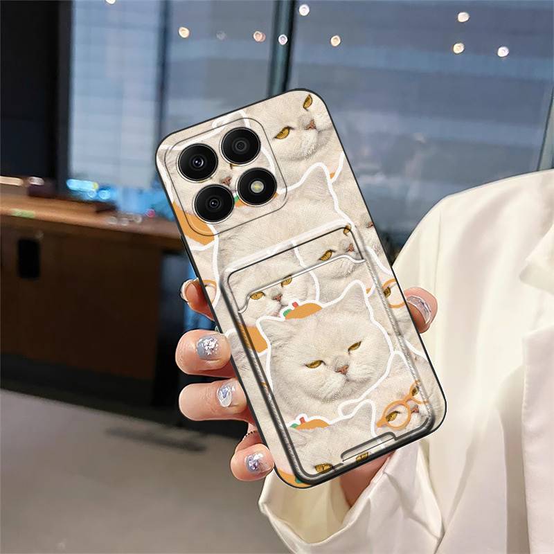 Shockproof Cartoon Phone Case For Honor X8a 4G Soft Case Cover Card Slot Silicone Protective Full Wrap Cute Back Cover