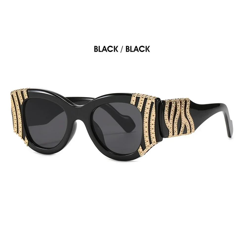 

Gorgeous High-Quality Sunglasses With New Personality Metal Decorations For Retro Catwalk Trend Fashion Ladies As Picture
