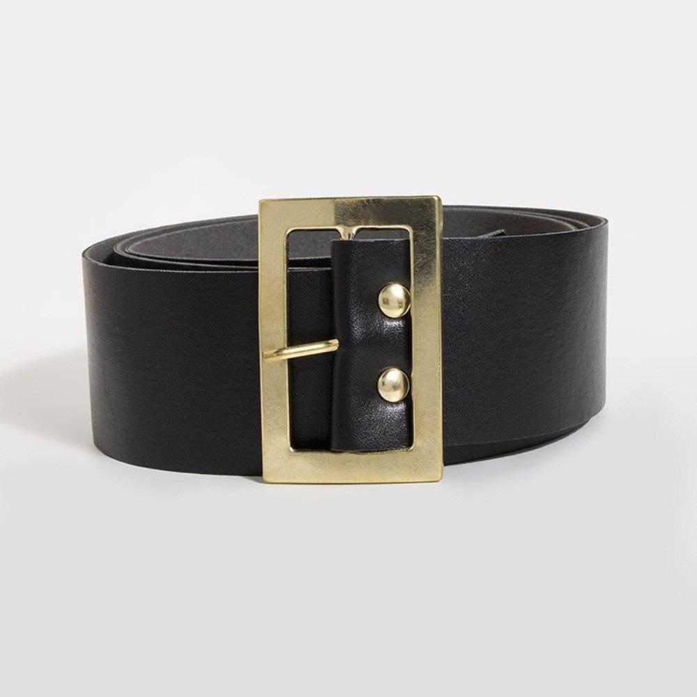 

Novelty Faux Leathers Wide Waist Belt Disposable Alloy Buckle Wide Belt Santa Belt Festival Costume Wide Belt золотий