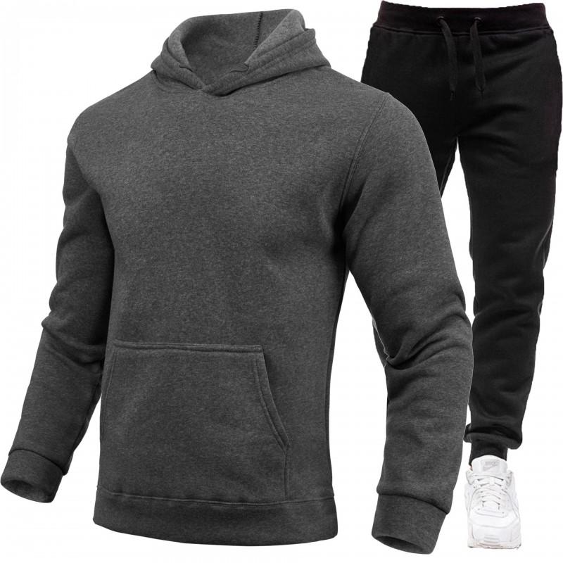 Mens Casual Hoodie Sweatshirt Tracksuit Set Long Sleeve Sportswear Outfit