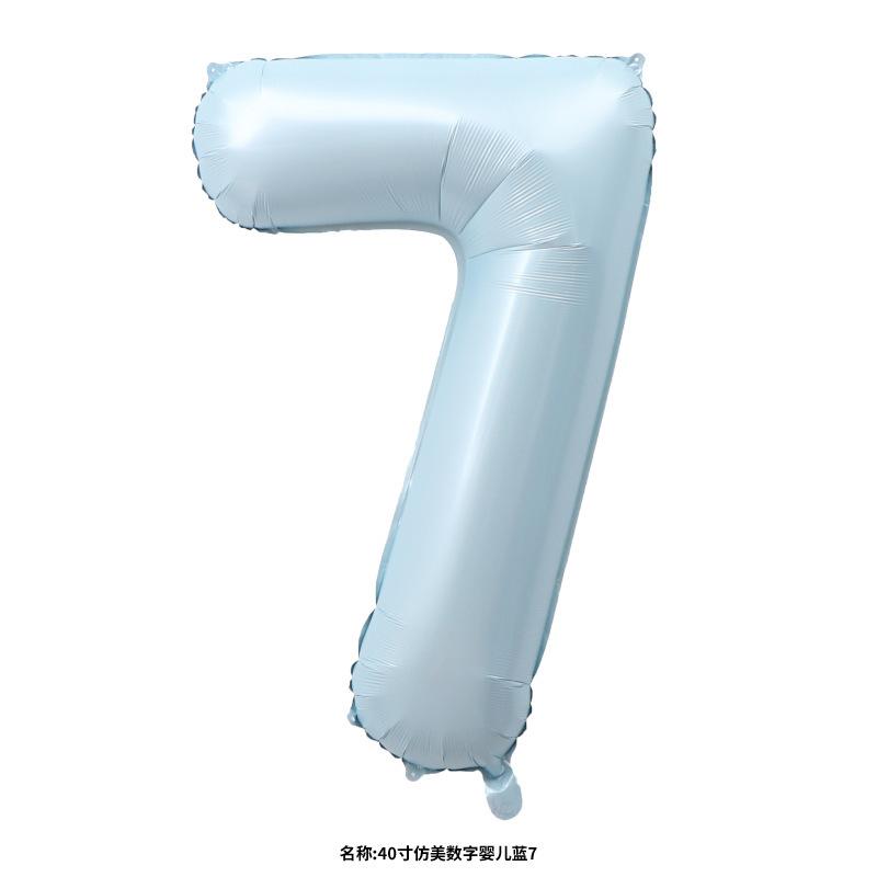 Balão de Alumínio Digital Azul Bebê de 40 Polegadas Crianças Bebê Primeiro Aniversário Festa Feliz Adereços para Fotos