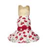 Red Rose Dog Princess Dress Cute Dog Sleeveless Dress Dog Print Dress Pet Skirt  Summer