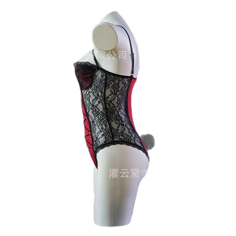 Sex Underwear Sexy Suspender Lace Seduction onesie Women's Pure Desire Lace-up Waist Uniform Pajamas 1118