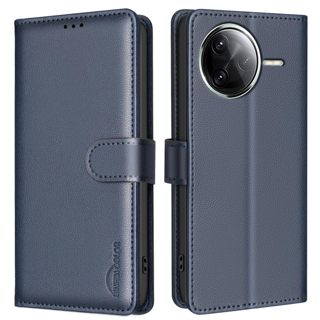 

BINFEN COLOR BF32 Шкіряний чохол для Xiaomi Redmi K80 Pro 5G/K80 5G/Poco F7 Pro 5G/F7 Ultra 5G Гаманець з RFID-блокуванням Чохол для телефону Blue