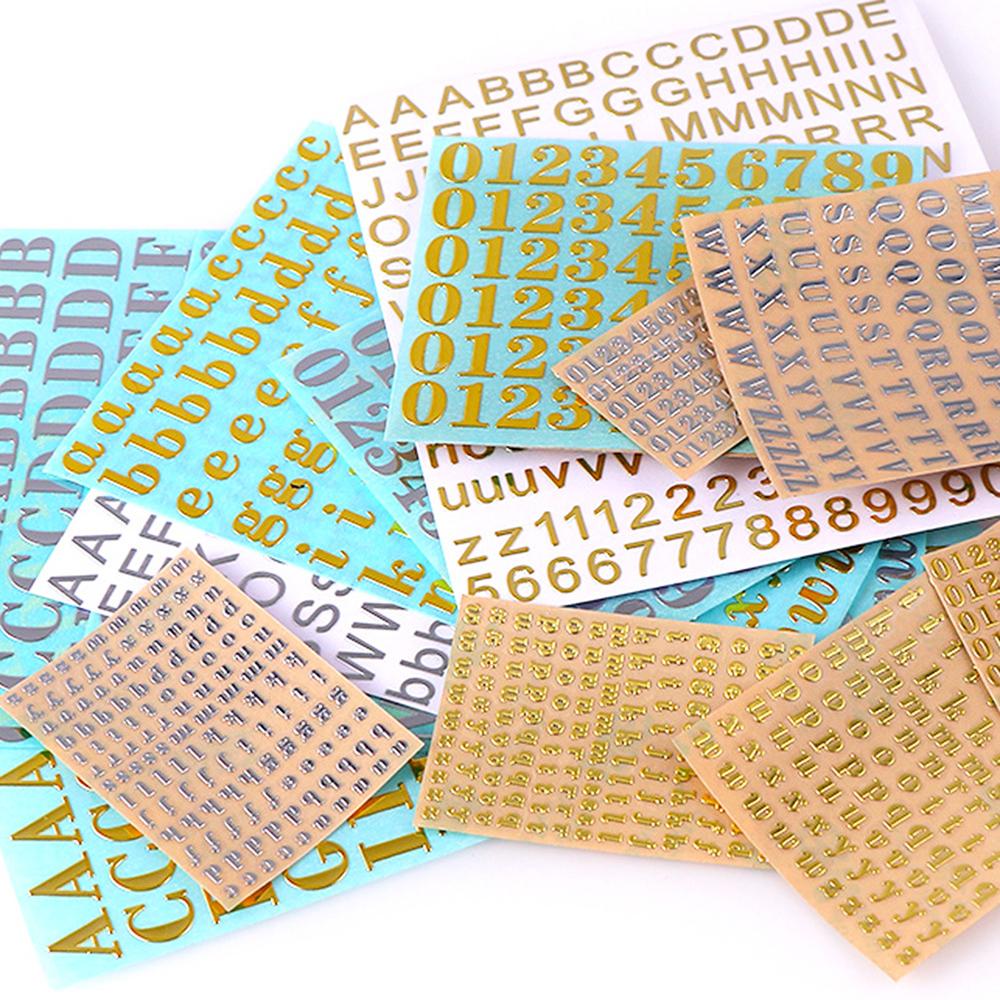 Silicone world 2-9mm Alphabet Letters Numbers Decor Stickers Gold Silver Epoxy Resin Filler For DIY Silicone Molds Craft Making