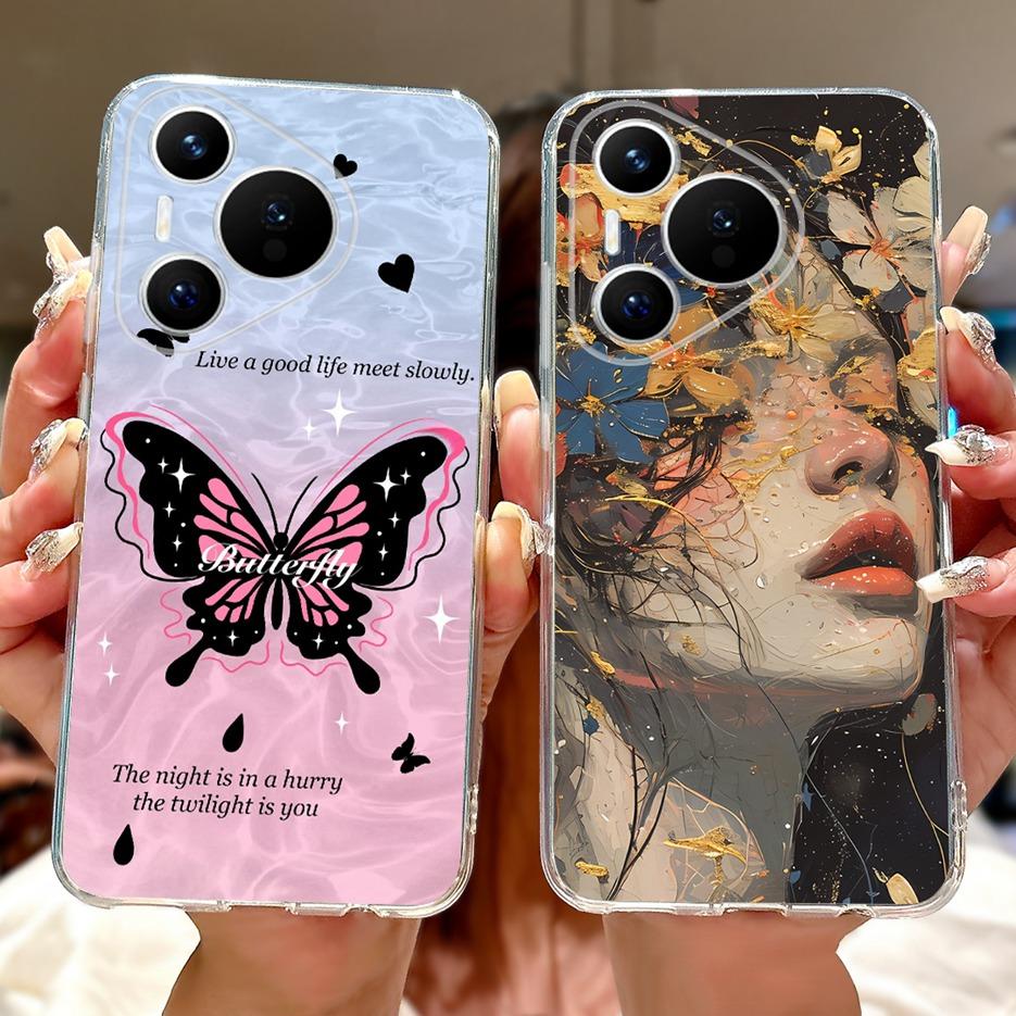 For Huawei Pura 70 Pro Plus Case Colorful Flower Painted Cover Soft Slim Phone Case For Huawei Pura 70 Ultra Pura70 Pro 5G Shell