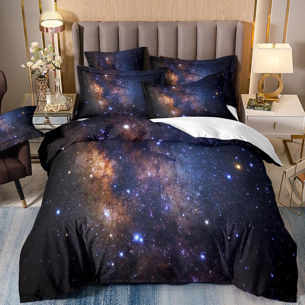 Space Star Bettwäsche-Set Dreiteilig 3D Digitaldruck Bettbezug