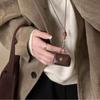 Yogodlns PU Leather Coin Purse Necklace Sweet Mini Bag Female Pendant Headphone Bag Cover Leather Rope Sweater Chain