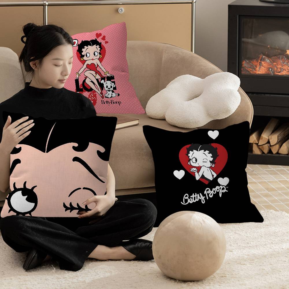 Animation BBetty BBoop Maple Design Cushion Cover Happy Autumn Harvest decor Holiday Decorati Pillow Cover
