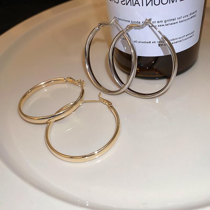 Hollow Metal Circle Earrings Niche Personality Fashion Earrings Simple Temperament Earrings