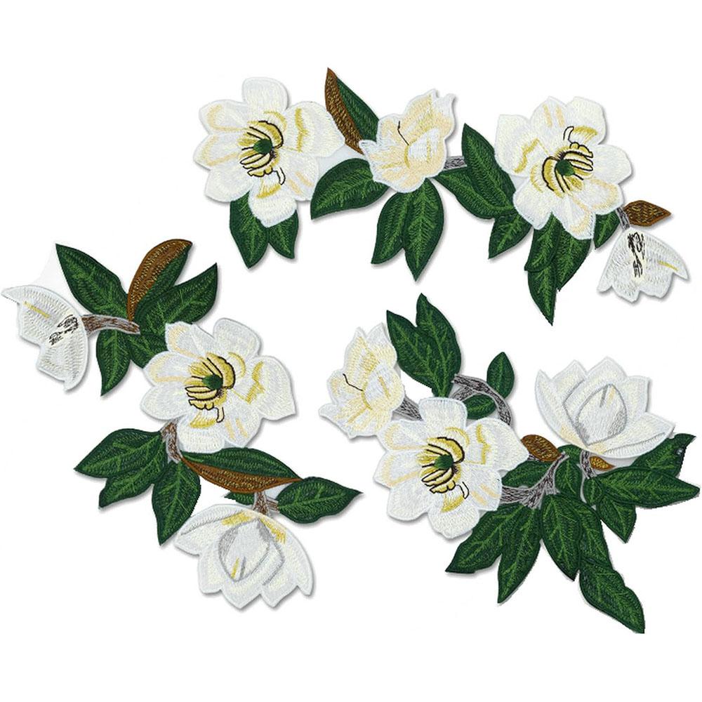 

3Pcs/Lot New Beige Flower Embroidered Patches Decoration Applique