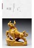 Earthy Yellow Ceramic Zodiac Ox Figurine: Soaring Spirit Auspicious Mascot for Home Relaxation